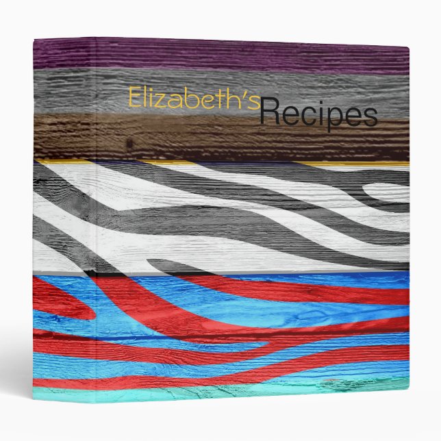 Art Wood Modern Zebra Print Binder (Front/Spine)