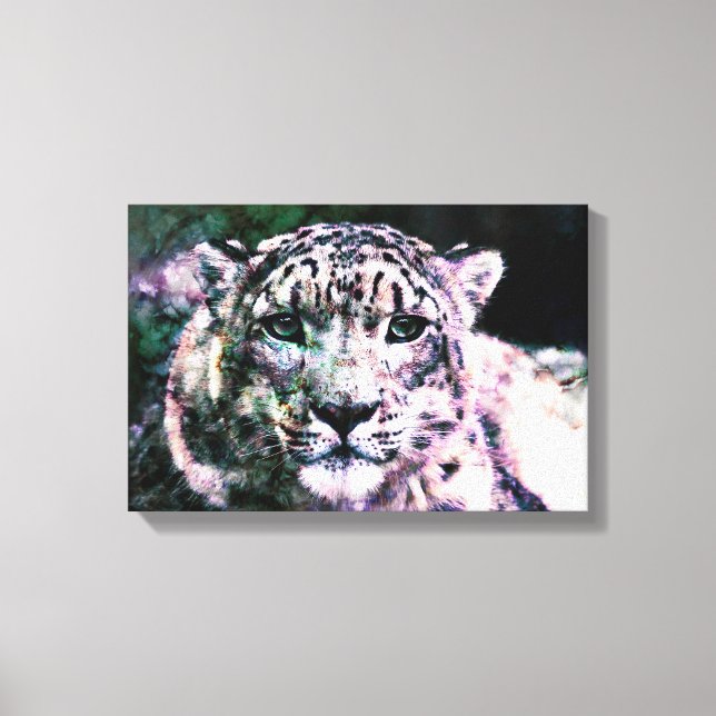 Art - Wrapped Canvas - Snow Leopard Mixed Media (Front)