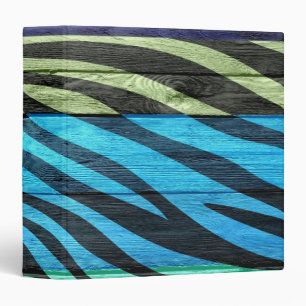 Art Zebra Print on Wood #10 Binder