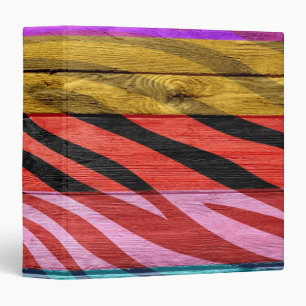 Art Zebra Print on Wood #12 Binder