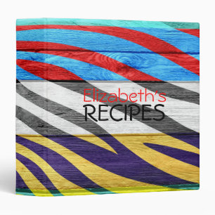 Art Zebra Print on Wood Binder