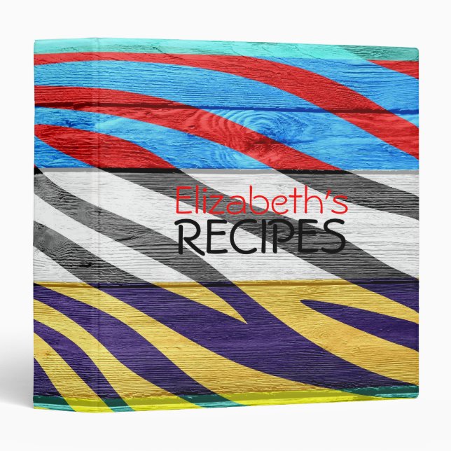 Art Zebra Print on Wood Binder (Front/Spine)