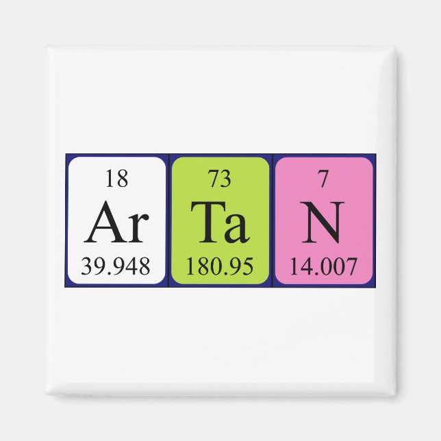 Artan periodic table name magnet (Front)