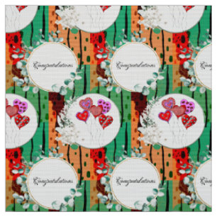 Artdeco Dramatic Bold Geometric Colours Typography Fabric