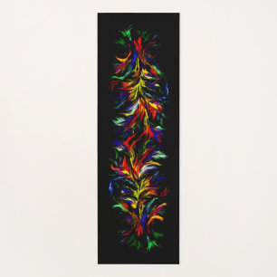 Artdeco Flames in Rainbow Style Yoga Mat
