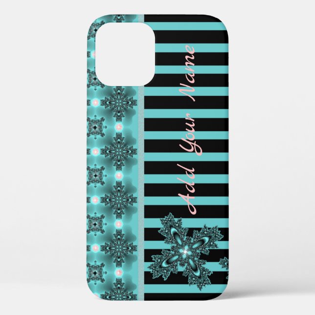 Artdeco Flowers in Retro Style , Add Your Name Case-Mate iPhone Case (Back)