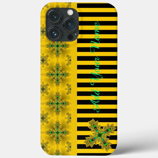 Artdeco Flowers in Retro Style , Add Your Name Case-Mate iPhone Case (Back)