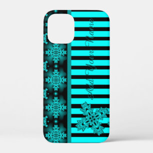 Artdeco Flowers in Retro Style , Add Your Name iPhone 12 Mini Case