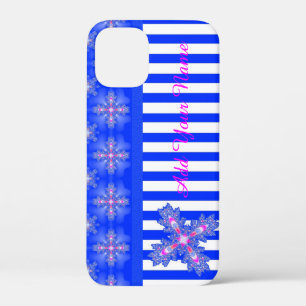Artdeco Flowers in Retro Style , Add Your Name iPhone 12 Mini Case