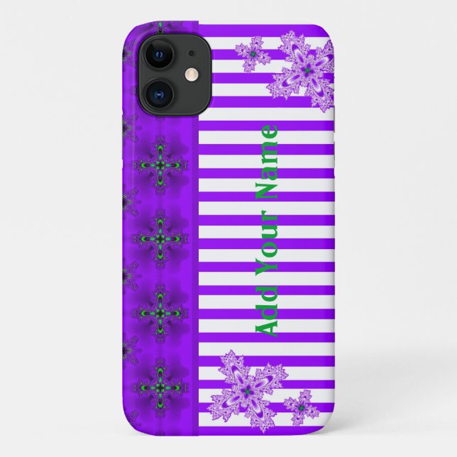 Artdeco Flowers in Retro Style , Add Your Name Case-Mate iPhone Case (Back)