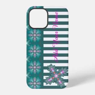 Artdeco Flowers in Retro Style , Add Your Name iPhone 12 Pro Case