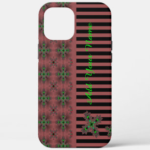 Artdeco Flowers in Retro Style , Add Your Name iPhone 12 Pro Max Case