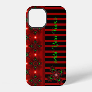 Artdeco Flowers in Retro Style , Add Your Name iPhone 12 Case