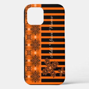 Artdeco Flowers in Retro Style , Add Your Name iPhone 12 Pro Case
