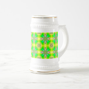 Artdeco Flowers in Retro Style Beer Stein