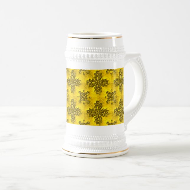 Artdeco Flowers in Retro Style Beer Stein (Front Right)