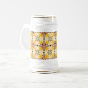 Artdeco Flowers in Retro Style Beer Stein