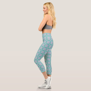 Artdeco Flowers in Retro Style Capri Leggings