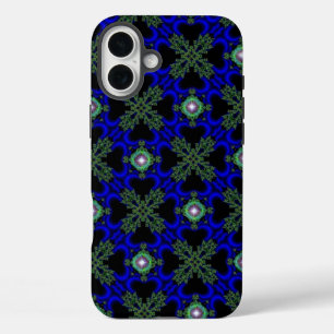 Artdeco Flowers in Retro Style iPhone 16 Plus Case