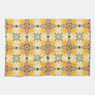 Artdeco Flowers in Retro Style Kitchen Towel