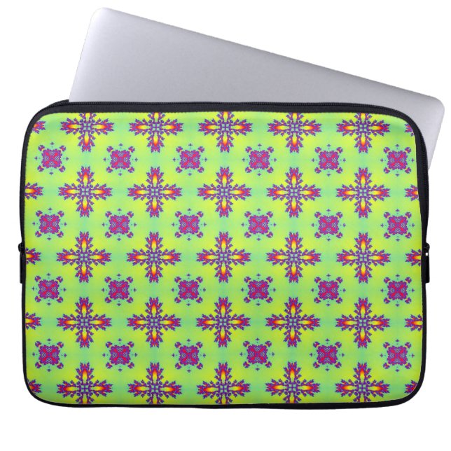 Artdeco Flowers in Retro Style Laptop Sleeve (Front)