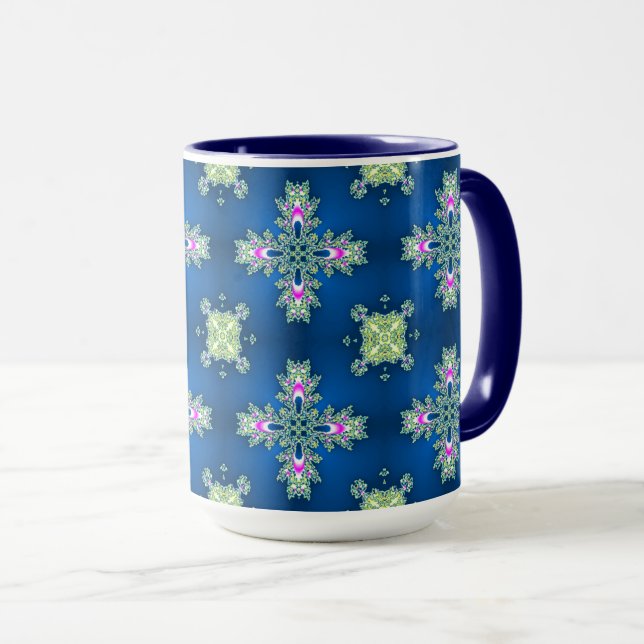 Artdeco Flowers in Retro Style Mug (Front Right)
