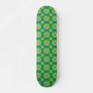 Artdeco Flowers in Retro Style Skateboard