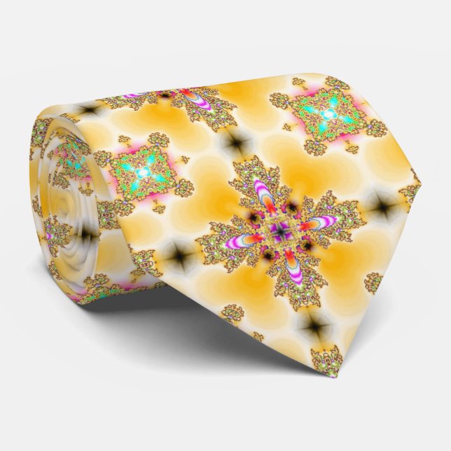 Artdeco Flowers in Retro Style Tie (Rolled)