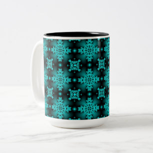 Artdeco Flowers in Retro Style Two-Tone Coffee Mug