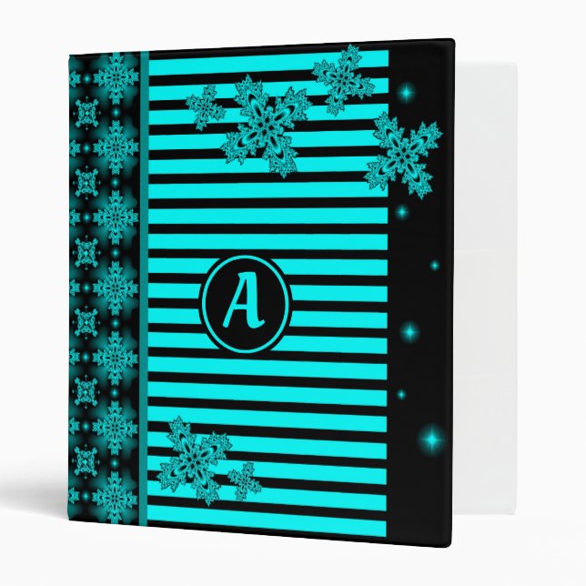Artdeco Flowers in Retro Style with monogram Binder (Front/Inside)