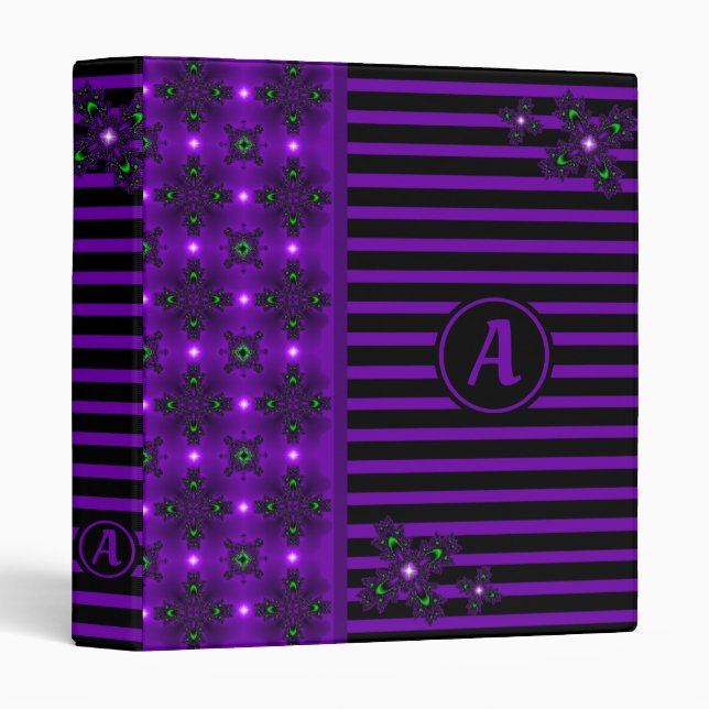 Artdeco Flowers in Retro Style with monogram Binder (Front/Spine)