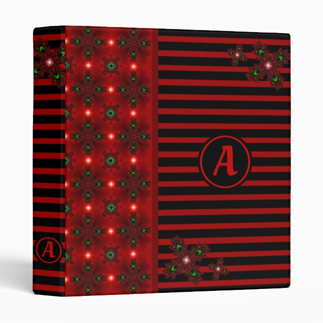Artdeco Flowers in Retro Style with monogram Binder (Front/Spine)