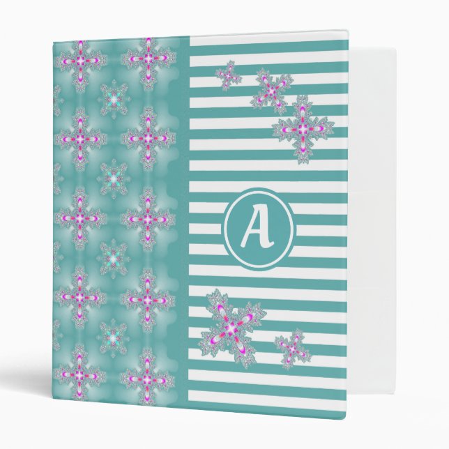 Artdeco Flowers in Retro Style with monogram Binder (Front/Inside)