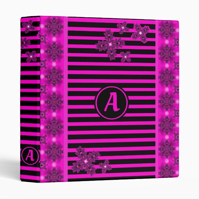 Artdeco Flowers in Retro Style with monogram Binder (Front/Spine)
