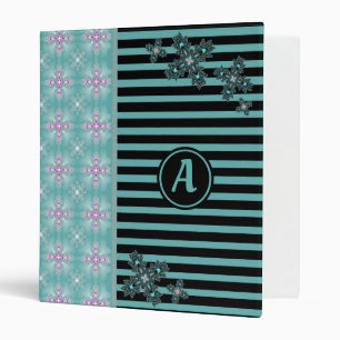 Artdeco Flowers in Retro Style with monogram Binder
