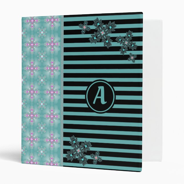 Artdeco Flowers in Retro Style with monogram Binder (Front/Inside)
