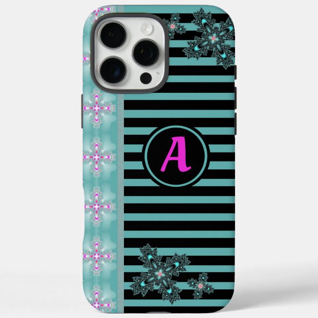 Artdeco Flowers in Retro Style with monogram Case-Mate iPhone Case (Back)