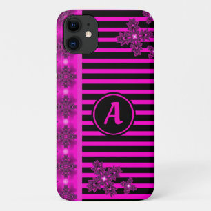 Artdeco Flowers in Retro Style with monogram iPhone 11 Case