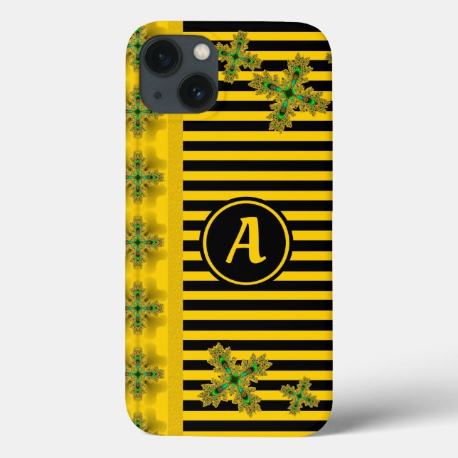 Artdeco Flowers in Retro Style with monogram Case-Mate iPhone Case (Back)