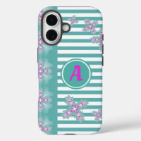 Artdeco Flowers in Retro Style with monogram