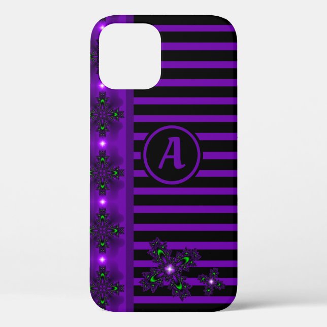 Artdeco Flowers in Retro Style with monogram Case-Mate iPhone Case (Back)