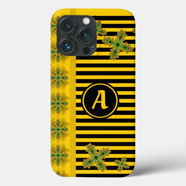 Artdeco Flowers in Retro Style with monogram Case-Mate iPhone Case (Back)