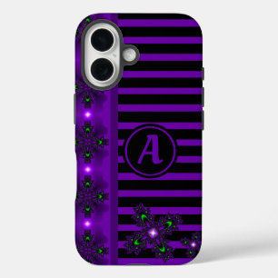 Artdeco Flowers in Retro Style with monogram iPhone 16 Case