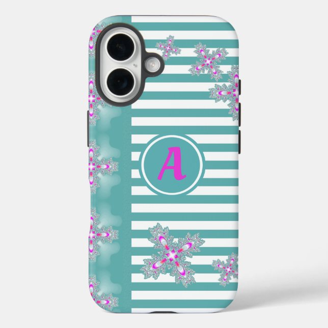 Artdeco Flowers in Retro Style with monogram Case-Mate iPhone Case (Back)