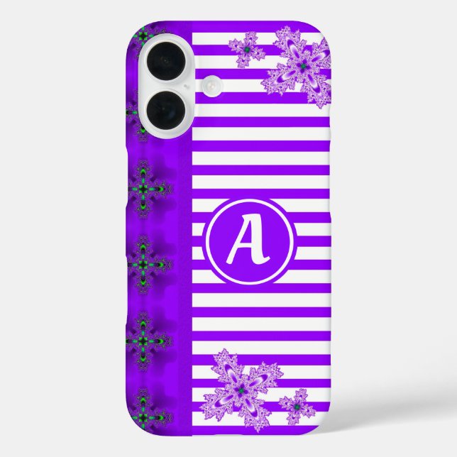 Artdeco Flowers in Retro Style with monogram Case-Mate iPhone Case (Back)