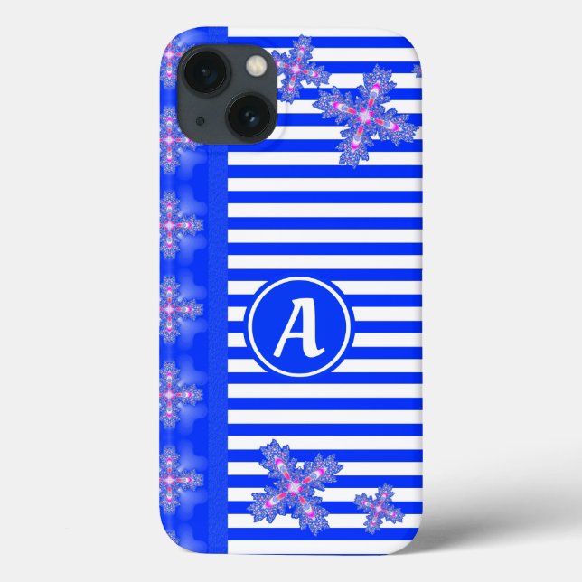 Artdeco Flowers in Retro Style with monogram Case-Mate iPhone Case (Back)
