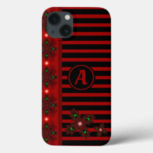 Artdeco Flowers in Retro Style with monogram iPhone 13 Case