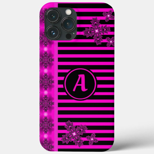 Artdeco Flowers in Retro Style with monogram Case-Mate iPhone Case (Back)