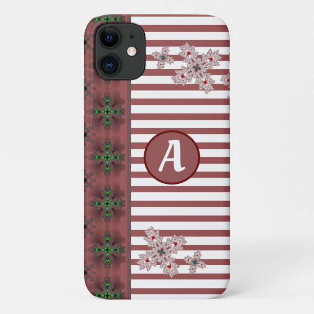 Artdeco Flowers in Retro Style with monogram Case-Mate iPhone Case (Back)