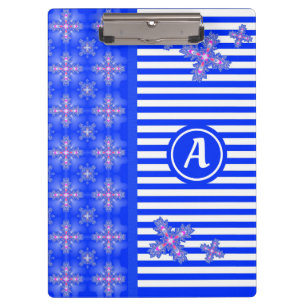 Artdeco Flowers in Retro Style with monogram Clipboard